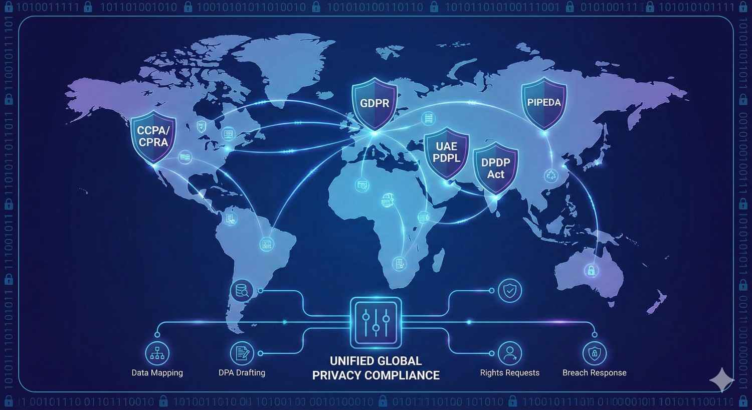 Global Data Privacy Laws Compared: GDPR, CCPA, PDPL, PIPEDA & India’s DPDP Act – 2025 Guide