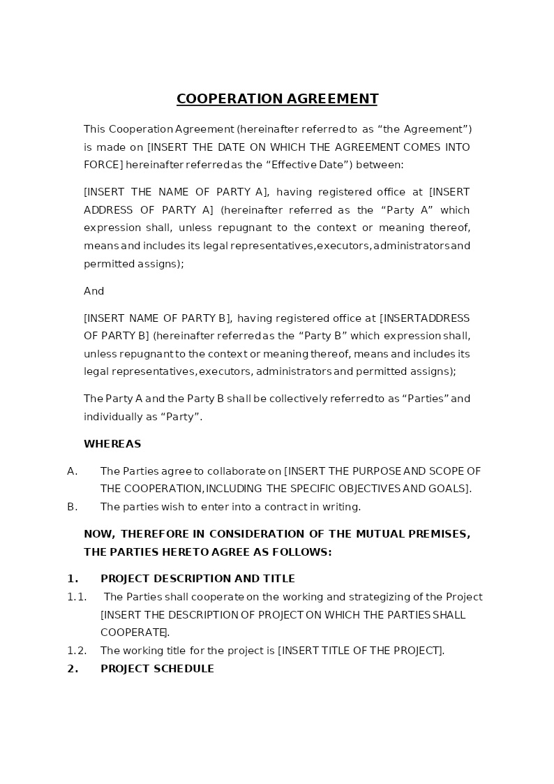 COOPERATION AGREEMENT