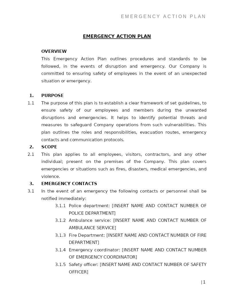 EMERGENCY ACTION PLAN