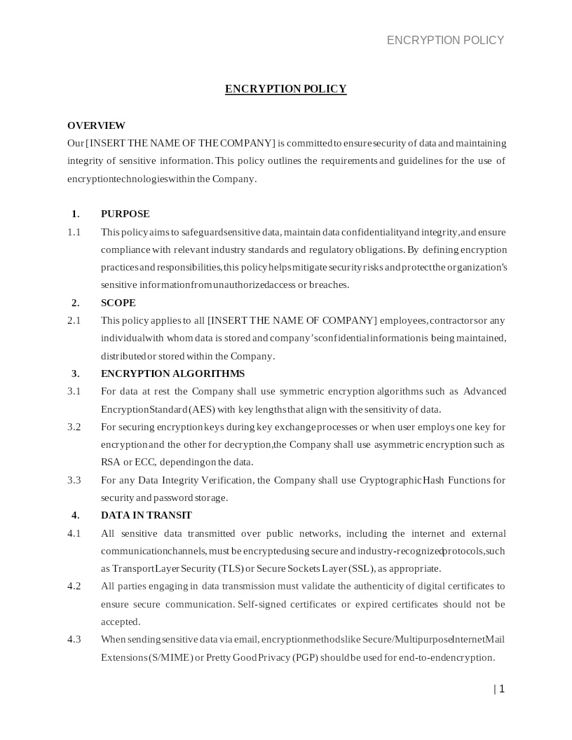 ENCRYPTION POLICY