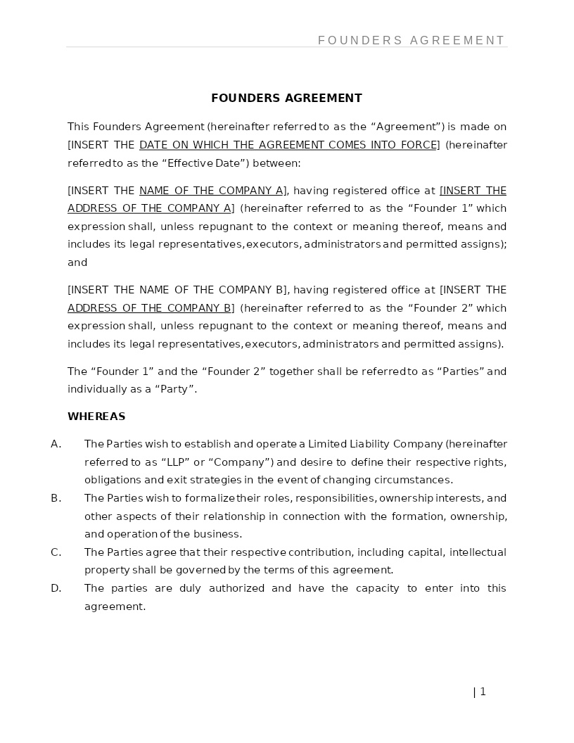 FOUNDERS AGREEMENT