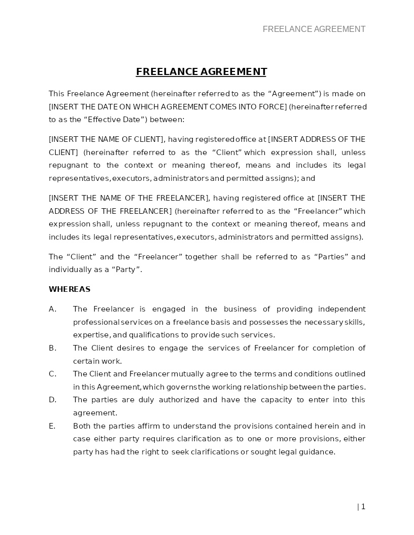 FREELANCE AGREEMENT