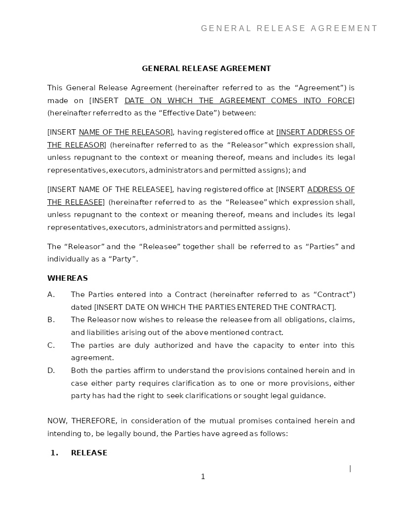 GENERAL RELEASE AGREEMENT