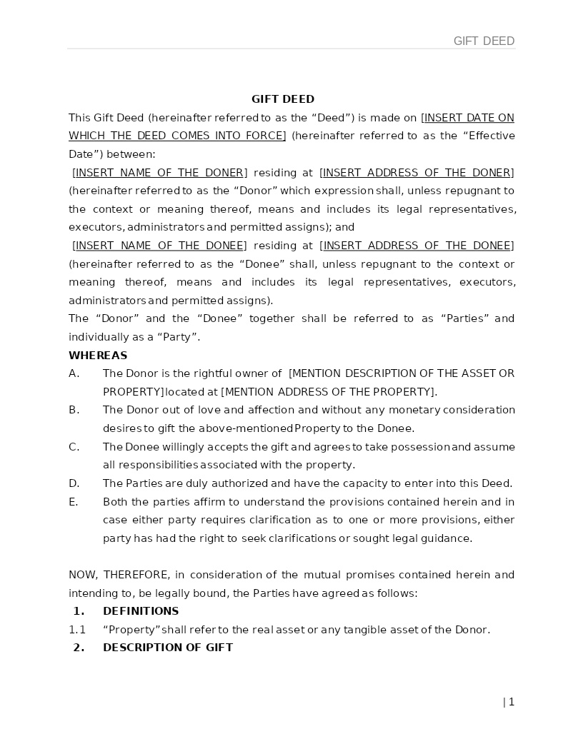 GIFT DEED