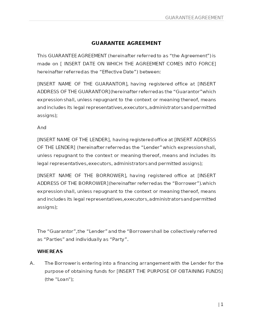 GUARANTEE AGREEMENT