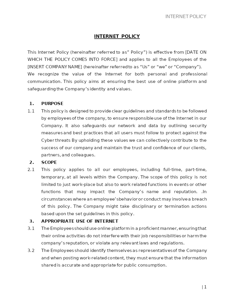 INTERNET POLICY