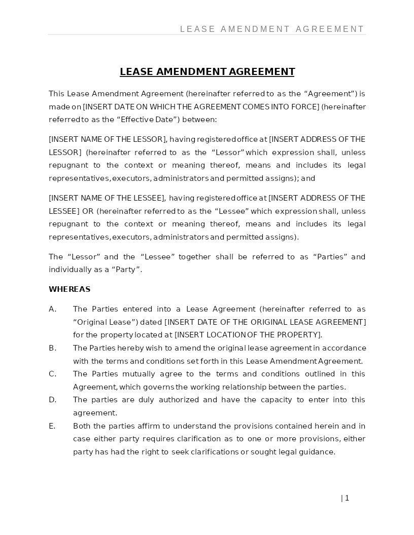 LEASE AMENDMENT AGREEMENT