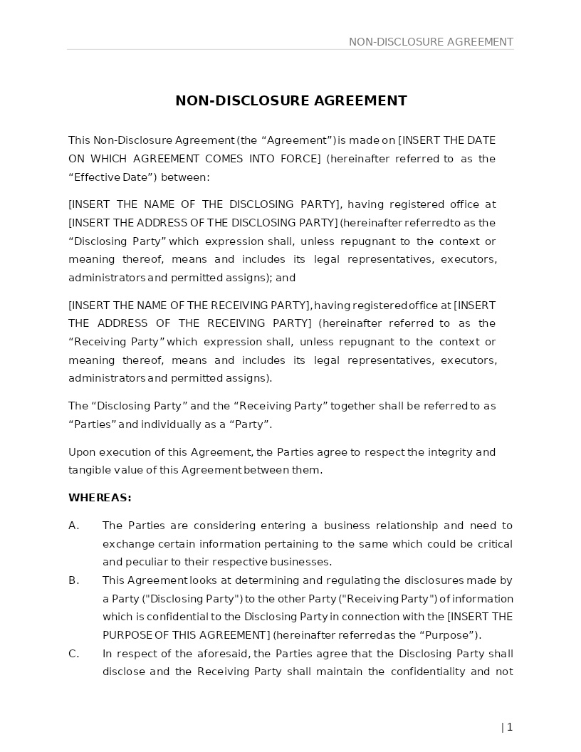 NON-DISCLOSURE AGREEMENT