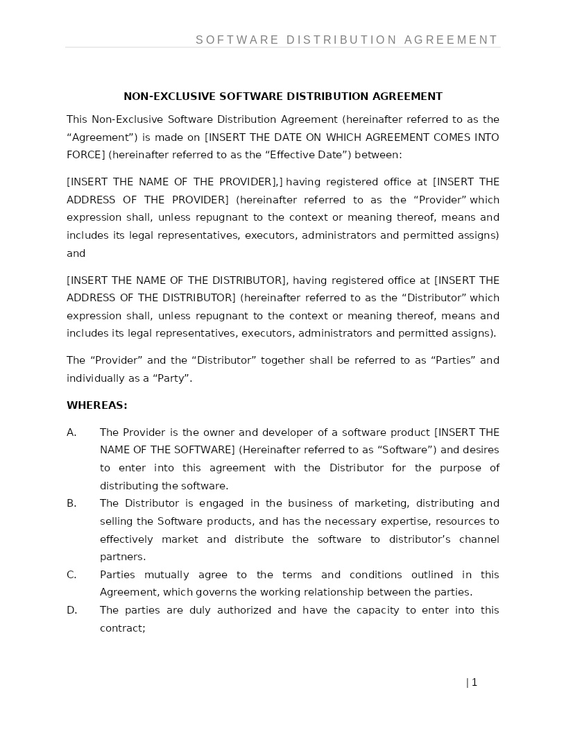EXCLUSIVE SOFTWARE DISTRIBUTION AGREEMENT
