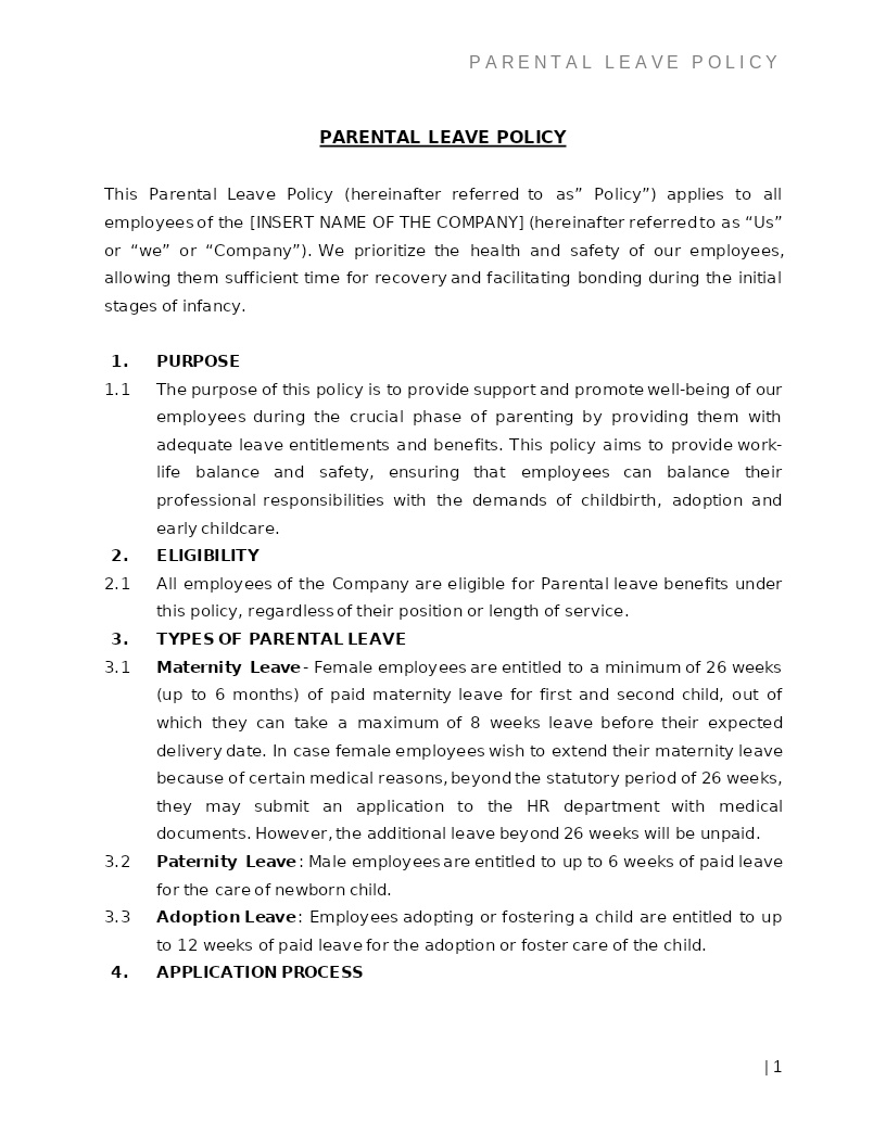 PARENTAL LEAVE POLICY