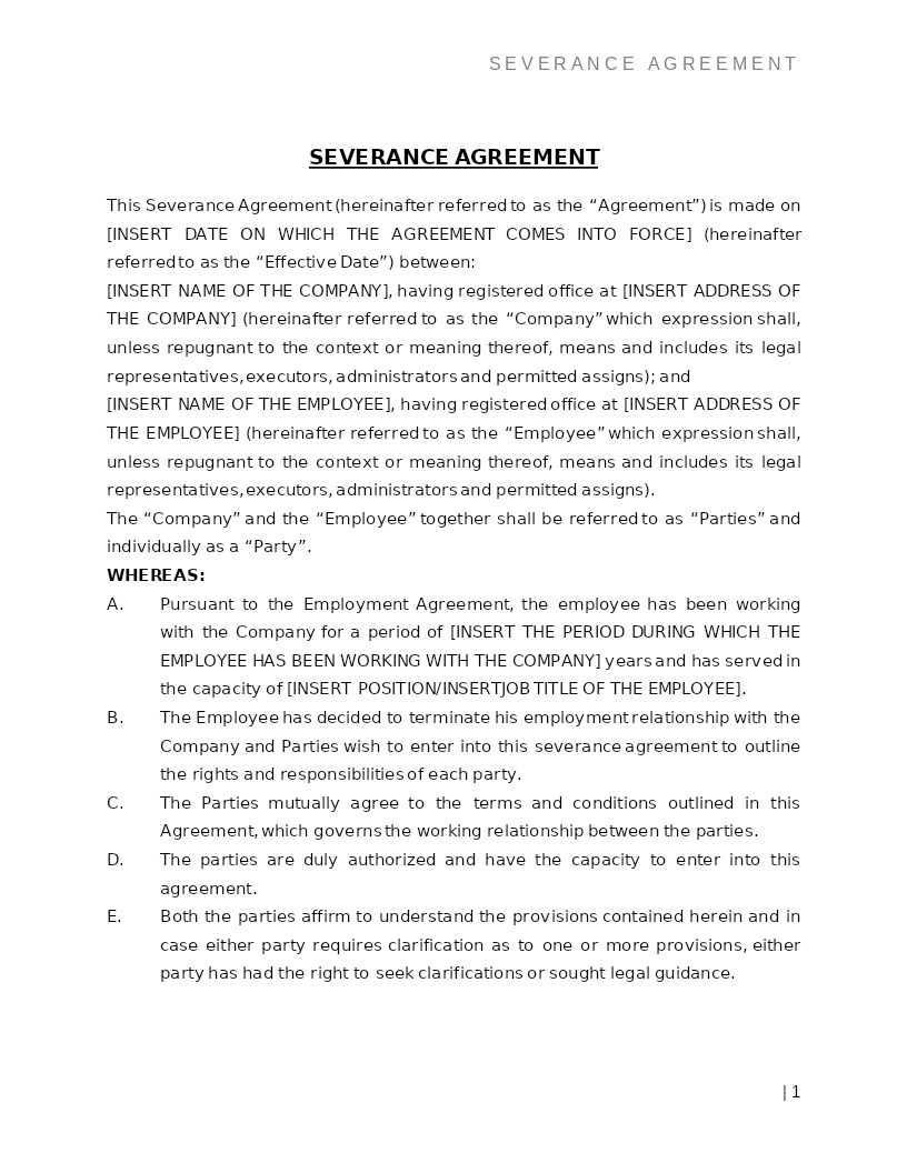 SEVERANCE AGREEMENT