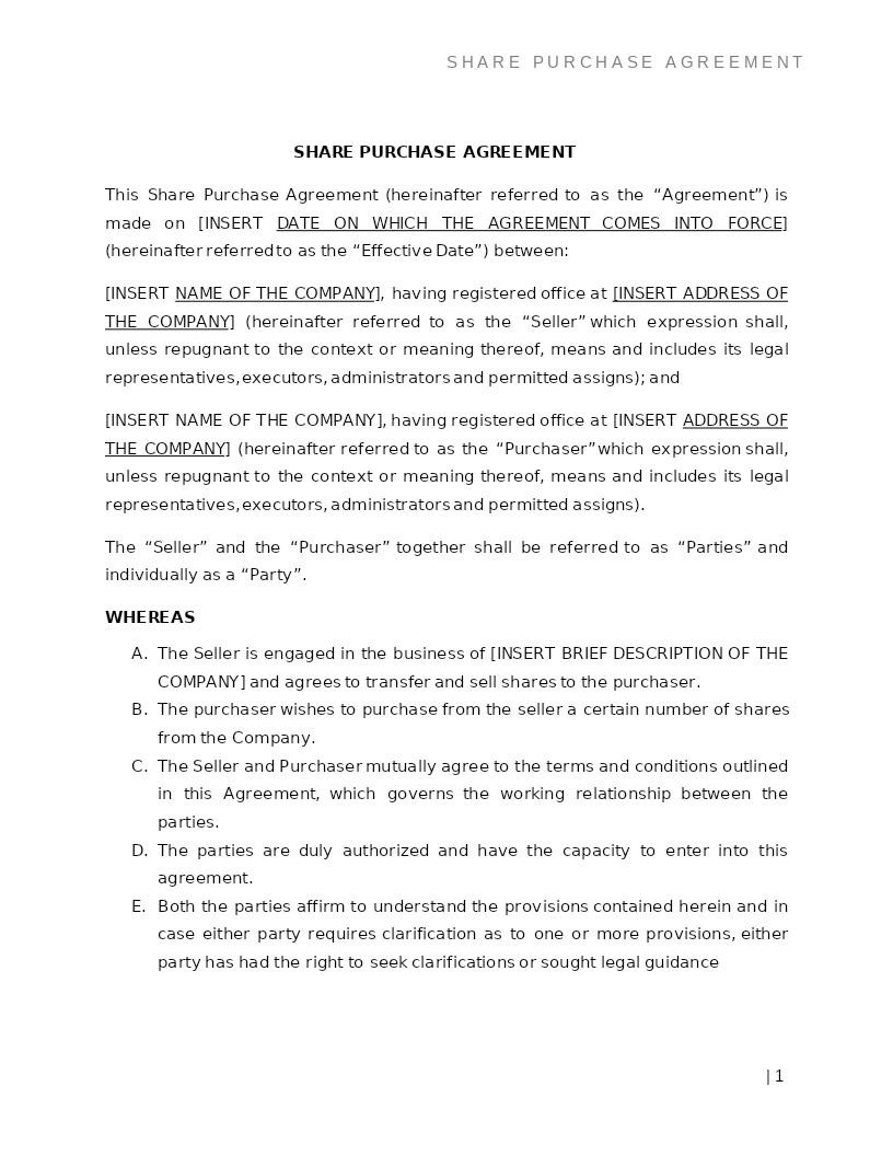 SHARE PURCHASE AGREEMENT