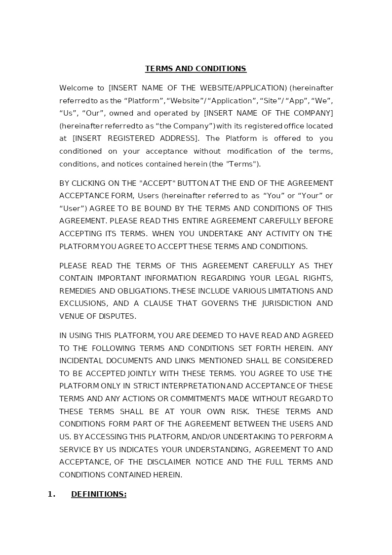 USERS TERMS AND CONDITIONS